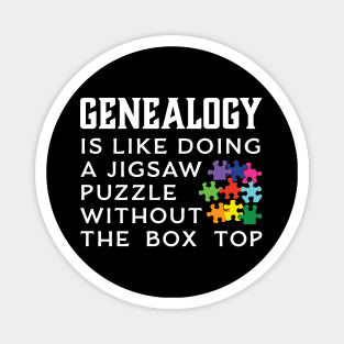 Genealogy Is Like Doing A Jigsaw Puzzle Magnet